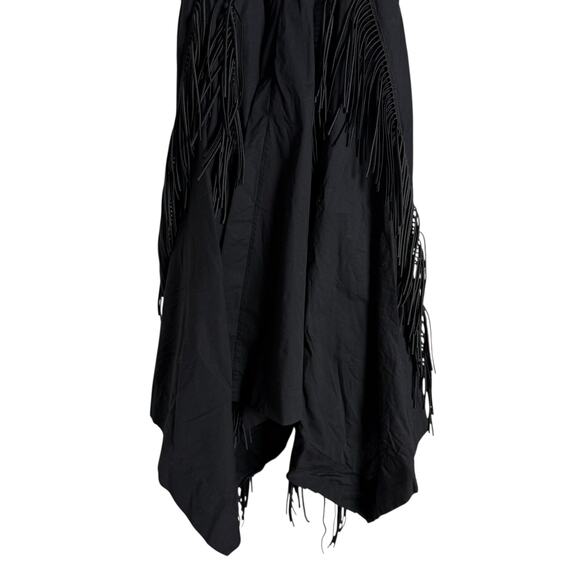 Bibhu Mohapatra Black Cutout Fringe Midi Cocktail Dress Sz 4 - Picture 15 of 16